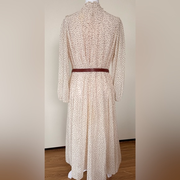 Elegant Cream Polka Dot Dress - Picture 2 of 6